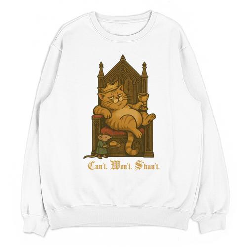 Medieval Cat Sarcastic Queen Lazy King Introvert Kitty Unisex Sweatshirt - Raresse