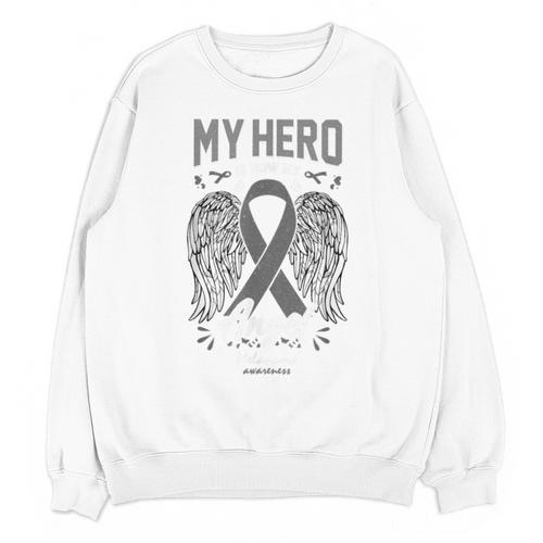 Melanoma Skin Cancer Hero Angel Memory Support Family Unisex Sweatshirt - Easessy