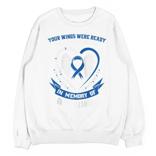 In Memory Of Great Grandpa Colon Cancer Awareness Memorial Raglan Baseball Tee Unisex Sweatshirt - Easessy