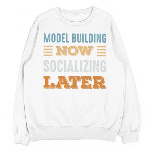 Model Building Now Minimal Socializing Introvert Vintage Unisex Sweatshirt - Raresse