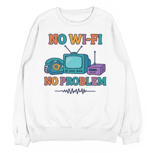 No Wi-Fi No Problem – Retro Dial Up Tech Nostalgia Premium Tri-Blend Unisex Sweatshirt - Figerry