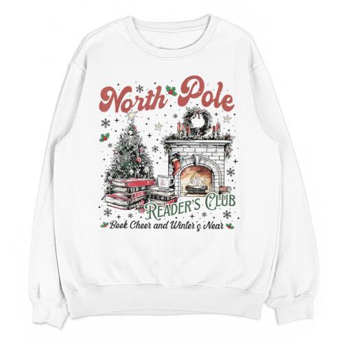 North Pole Book Club Book Lover Bookish Bookworm Christmas Unisex Sweatshirt - Bookorys DE