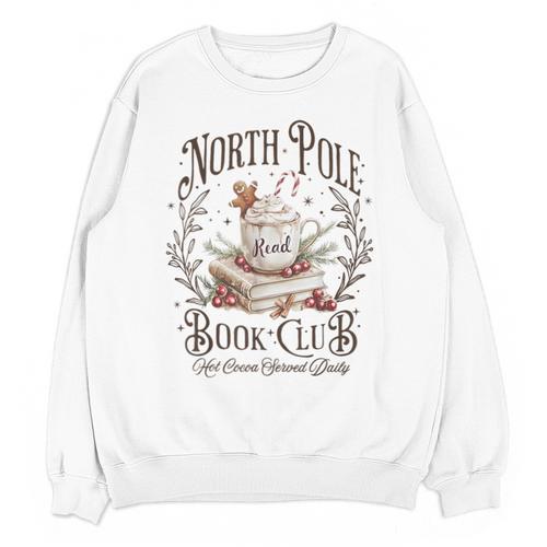 North Pole Readers Club Bookish Xmas Santa Book Reading Unisex Sweatshirt - Bookorys