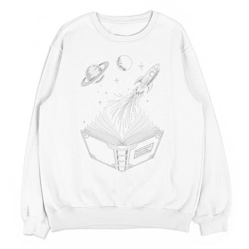 Novelty Universe Books Galaxy Adventure Drawing Women Men Unisex Sweatshirt - Bookorys UK