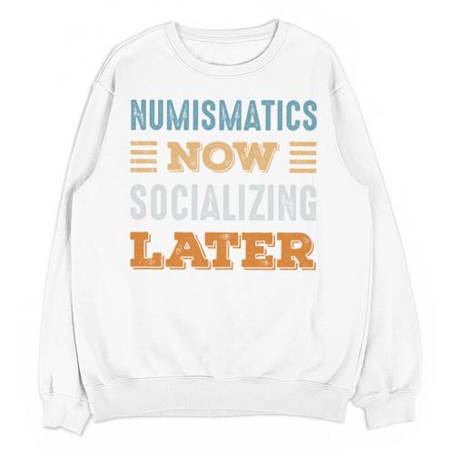 Numismatics Now Minimal Socializing Introvert Vintage Unisex Sweatshirt - Raresse