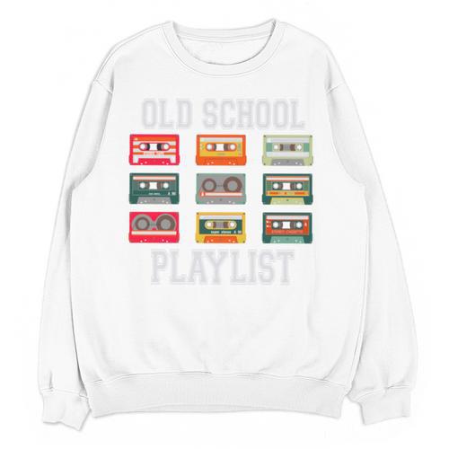 Old School Playlist Nostalgia Vibes Cassette Unisex Sweatshirt - Figerry
