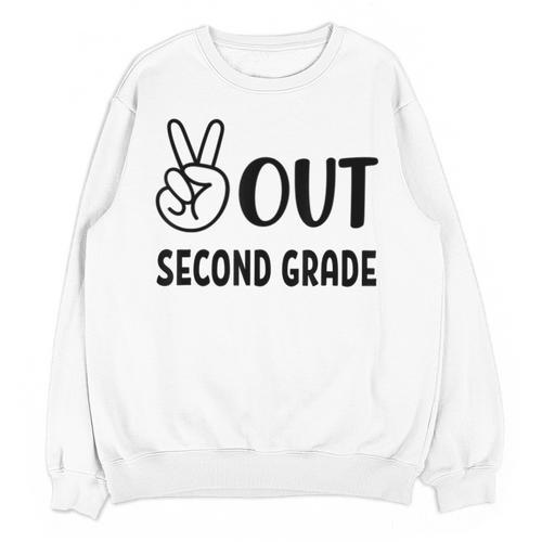 Peace Out Second Grade Last Day Of School Graduation Kids Unisex Sweatshirt - Best Gift Smart