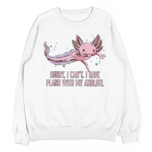 I Have Plans With My Axolotl Salamander Introvert Raglan Baseball Tee Unisex Sweatshirt - Raresse