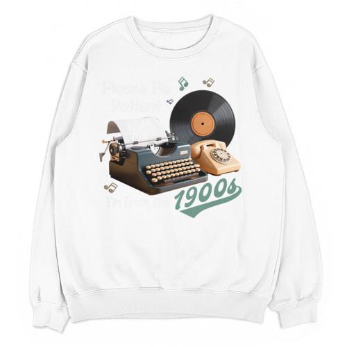 Please BePatient I'm From The 1900s Sarcastic Joke Premium Tri-Blend Unisex Sweatshirt - Figerry