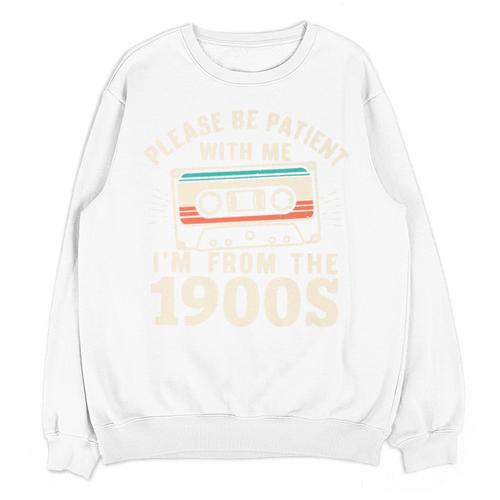 Please Be Patient With Me I'm From The 1900s Retro Cassette Premium Unisex Sweatshirt - Figerry