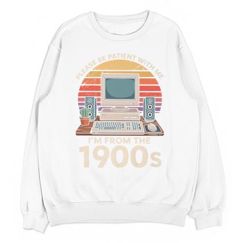 Please Be Patient I'm From The 1900s Retro Computer Geek PC Premium Unisex Sweatshirt - Figerry