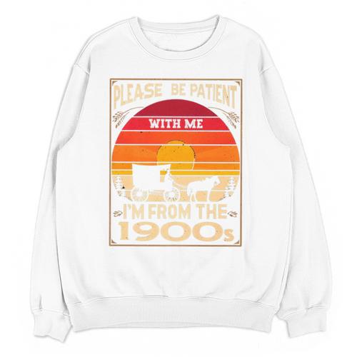 Please Be Patient I'm From The 1900s Sunset Vintage Wagon Premium Unisex Sweatshirt - Figerry
