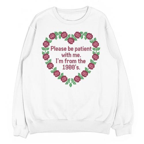 Please Be Patient With Me I'm From The 1900S Vintage Floral Premium Tri-Blend Unisex Sweatshirt - Figerry
