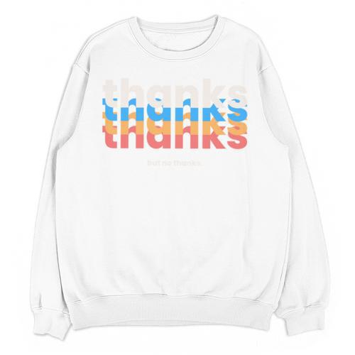Polite Introvert Thanks But No Thanks Retro Graphic Unisex Sweatshirt - Raresse