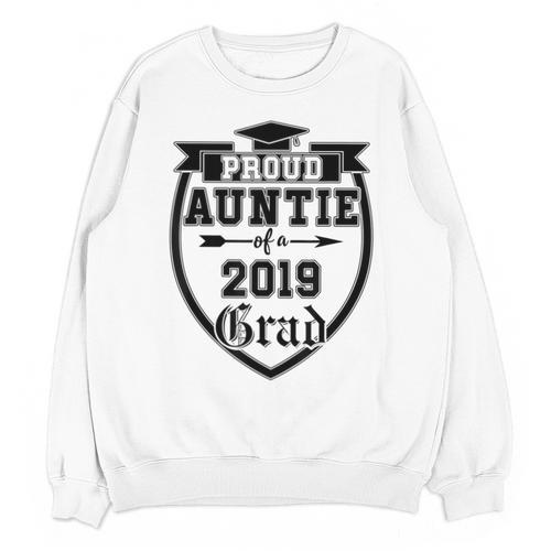 Proud Auntie Of a 2019 Grade Aunt Graduation Unisex Sweatshirt - Best Gift Smart