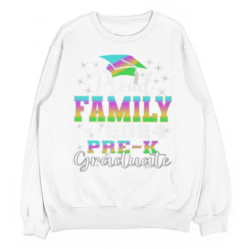 Proud Family Of PreK School Graduate 2024 Graduation Family Premium Unisex Sweatshirt - Best Gift Smart