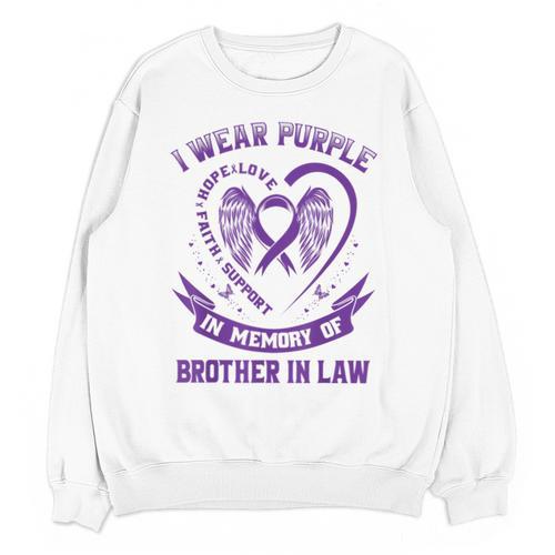 Purple In Memory Of My Brother In Law Alzheimers Awareness Unisex Sweatshirt - Easessy