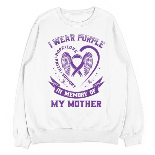 Purple In Memory Of Mother Mom Pancreatic Cancer Awareness Unisex Sweatshirt - Easessy