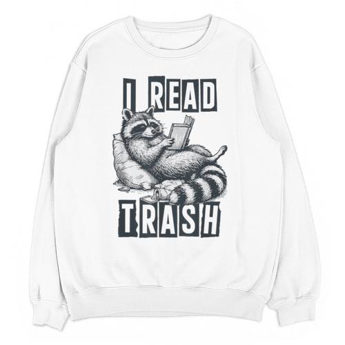 Racoon Reading Spicy Smutty Book Booktok I Read Trashy Books Unisex Sweatshirt - Bookorys CA