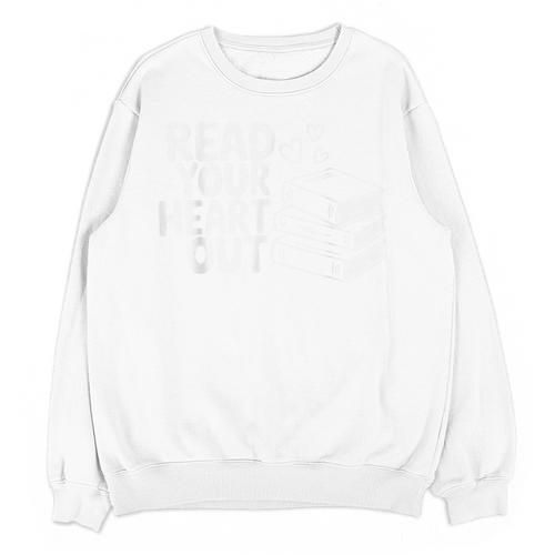 Read Your Heart Out Valentine Reading Books Teachers Kids Unisex Sweatshirt - Bookorys