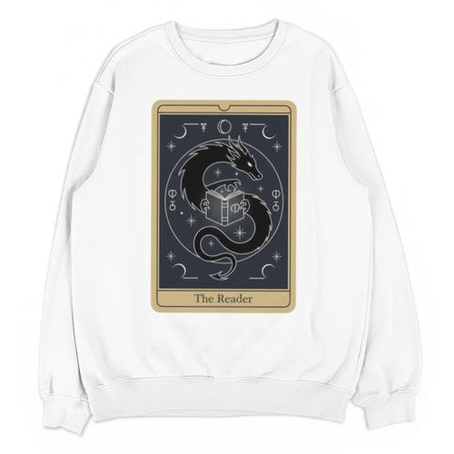 The Reader Tarot Card Mystic Dragon Book Magic Unisex Sweatshirt - Bookorys
