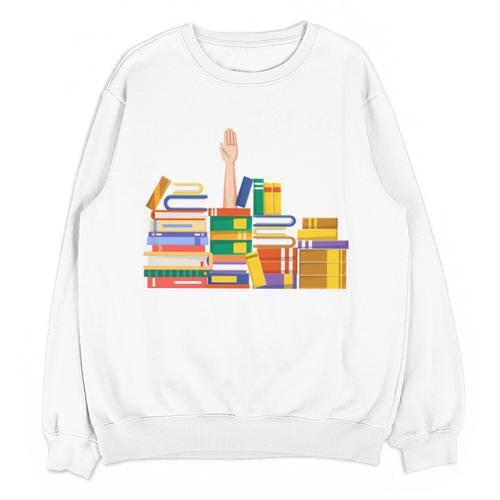 Reading Books Librarian Reader Nerd I'm Ok Teacher Unisex Sweatshirt - Bookorys DE