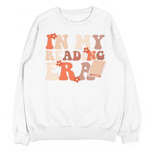 In My Reading Era Groovy Book Lovers Library Reading Women Unisex Sweatshirt - Bookorys