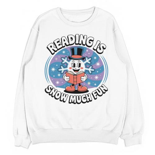 Reading Is Snow Much Fun Snowflake Book Lovers Winter Theme Premium Tri-Blend Unisex Sweatshirt - Bookorys