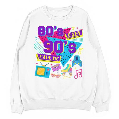 Retro 1980s 80's Baby 1990s 90's Made Me Nostalgia Birthday Premium Tri-Blend Unisex Sweatshirt - Figerry