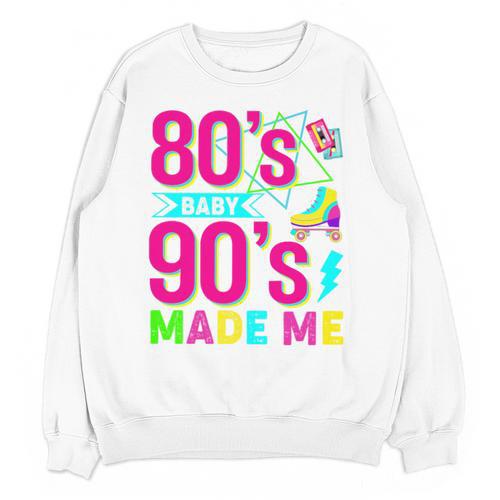 Retro 1980s 80's Baby 1990s 90's Made Me Nostalgia Vibes Premium Tri-Blend Unisex Sweatshirt - Figerry