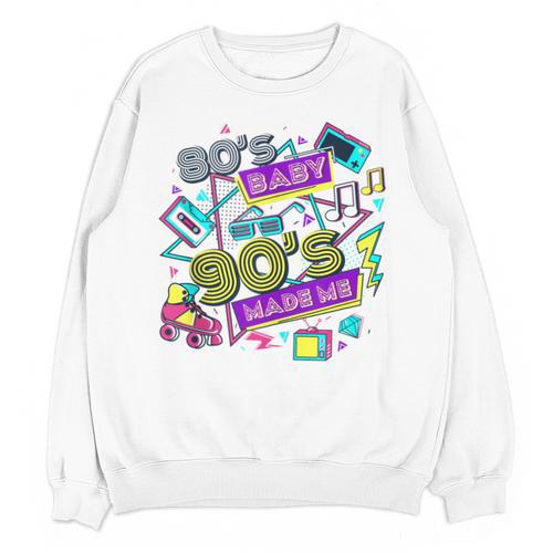 Retro 1980s 80's Baby 1990s 90's Made Me Vaporwave Nostalgia Unisex Sweatshirt - Figerry