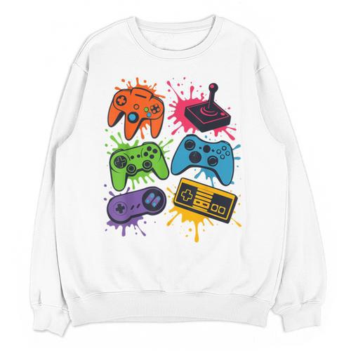 Retro Gamer Controller 80s 90s Video Game Arcade Nostalgia Unisex Sweatshirt - Figerry