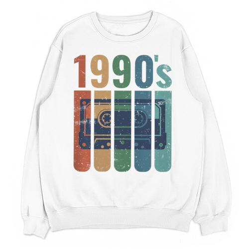 Retro Nineties Style Audio Tape Nostalgia Year 1990 Premium Tri-Blend Unisex Sweatshirt - Figerry