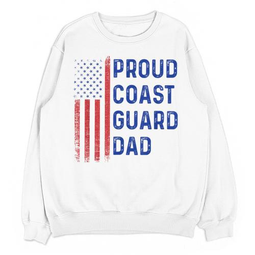 Retro Proud Coast Guard Dad Graduation Dad Usa Flag Outfit Unisex Sweatshirt - Best Gift Smart