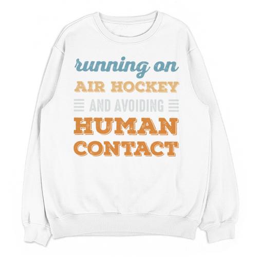 Running On Air Hockey Social Introvert Humor Vintage Unisex Sweatshirt - Raresse