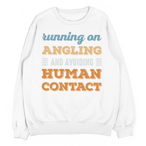 Running On Angling Social Introvert Humor Vintage Unisex Sweatshirt - Raresse