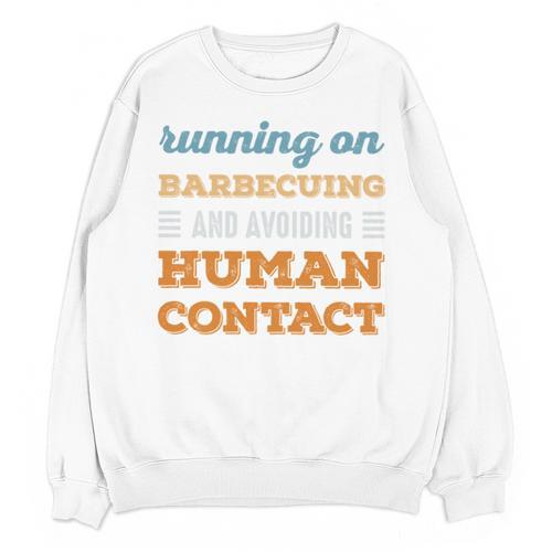 Running On Barbecuing Social Introvert Humor Vintage Unisex Sweatshirt - Raresse
