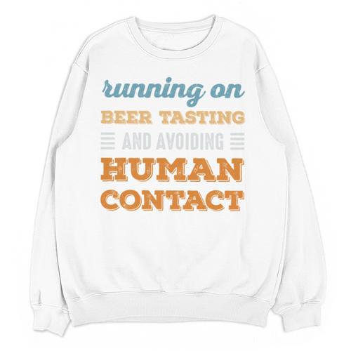 Running On Beer Tasting Social Introvert Humor Vintage Unisex Sweatshirt - Raresse