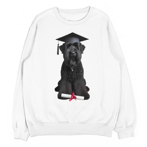 Russian Terrier Dog Graduation Cap Graduate Owner Grad Unisex Sweatshirt - Best Gift Smart