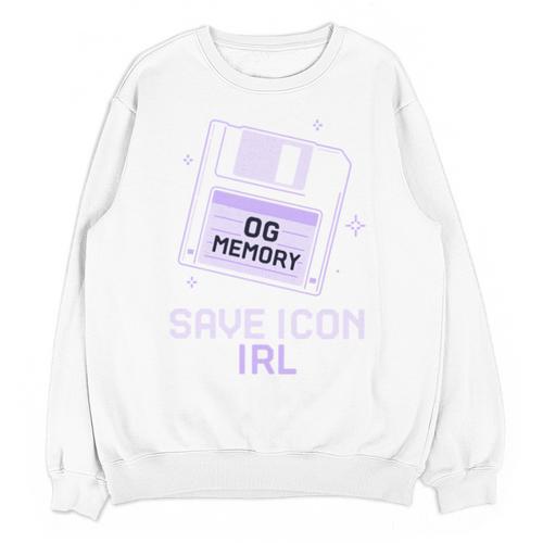Save Icon IRL Retro Tech Humor Floppy Disk 90s Nostalgia Unisex Sweatshirt - Figerry