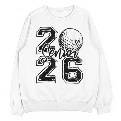 Senior 2026 Golf Player Heart Graduation Girls Teens Unisex Sweatshirt - Best Gift Smart