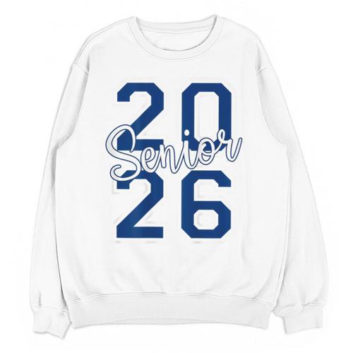 Senior 2026 Graduation Varsity Navy Blue On The Back Unisex Sweatshirt - Best Gift Smart