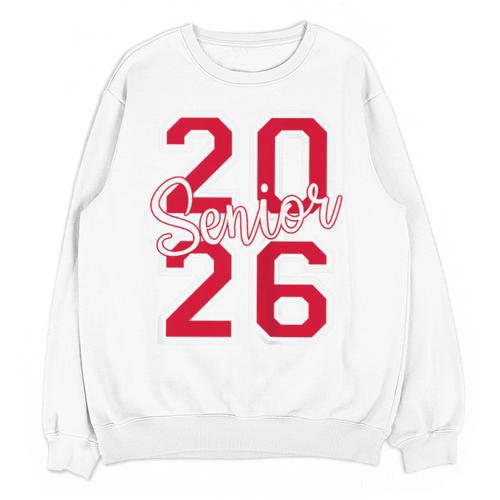 Senior 2026 Graduation Varsity Red Letters On The Back Unisex Sweatshirt - Best Gift Smart