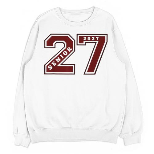 Senior 2027 Maroon Senior Class Of 27 Jersey Graduation Unisex Sweatshirt - Best Gift Smart