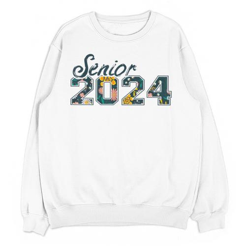 Senior Graduation Class Of 2024 Cute Senior 2024 Flowers Unisex Sweatshirt - Best Gift Smart
