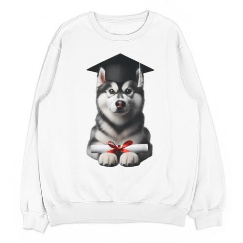 Siberian Husky Dog Graduation Cap Training School Graduate Men Women Kids Unisex Sweatshirt - Best Gift Smart