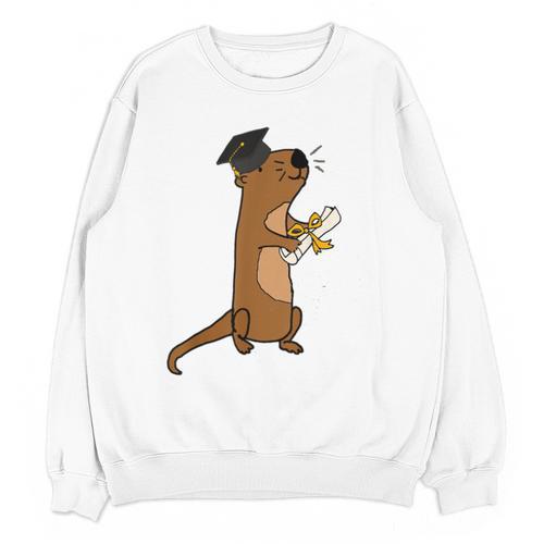 SmileteesGrad Cute Sea Otter Graduation T-Shirt Unisex Sweatshirt - Best Gift Smart