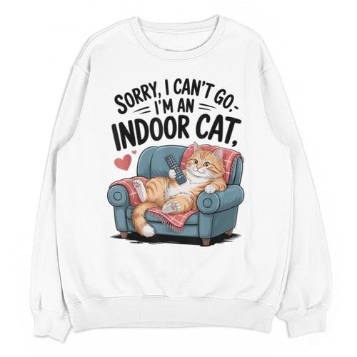 Sorry I Can’t Go I’m An Indoor Cat Couch Introvert Cat Unisex Sweatshirt - Raresse
