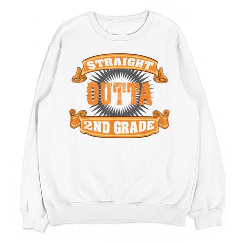 Straight Outta 2nd Grade Shirt Second Graduation Boys Girls Unisex Sweatshirt - Best Gift Smart