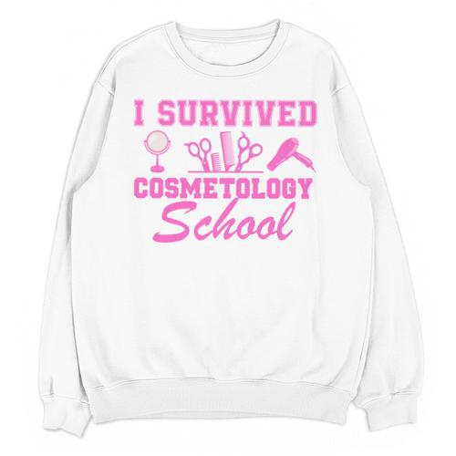 I Survived Cosmetology School Graduation Cosmetology Grad Unisex Sweatshirt - Best Gift Smart